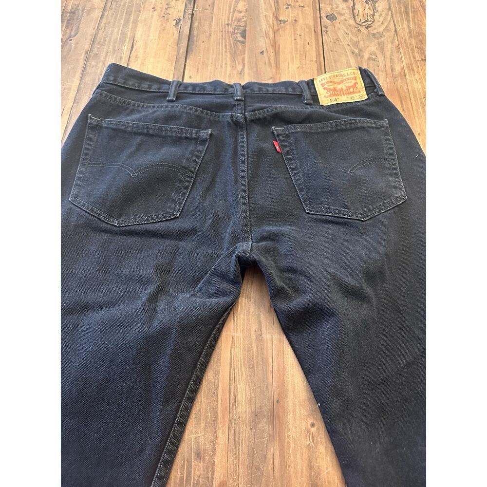 Levi’s 505 Men’s Black Jeans Size 38x32 Pants Straight Leg Classic Fit - Picture 10 of 16
